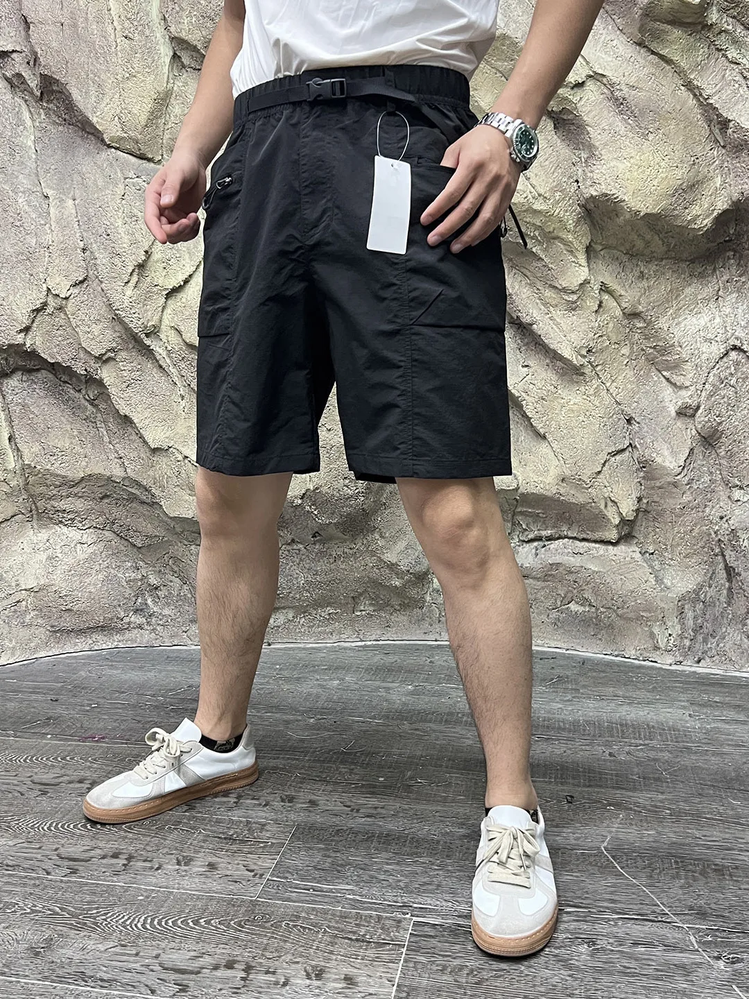 Men's Workwear Shorts Standard Fit Breathable Waterproof Windproof Quick Dry Summer Fashionable mid Waist Nylon Fiber