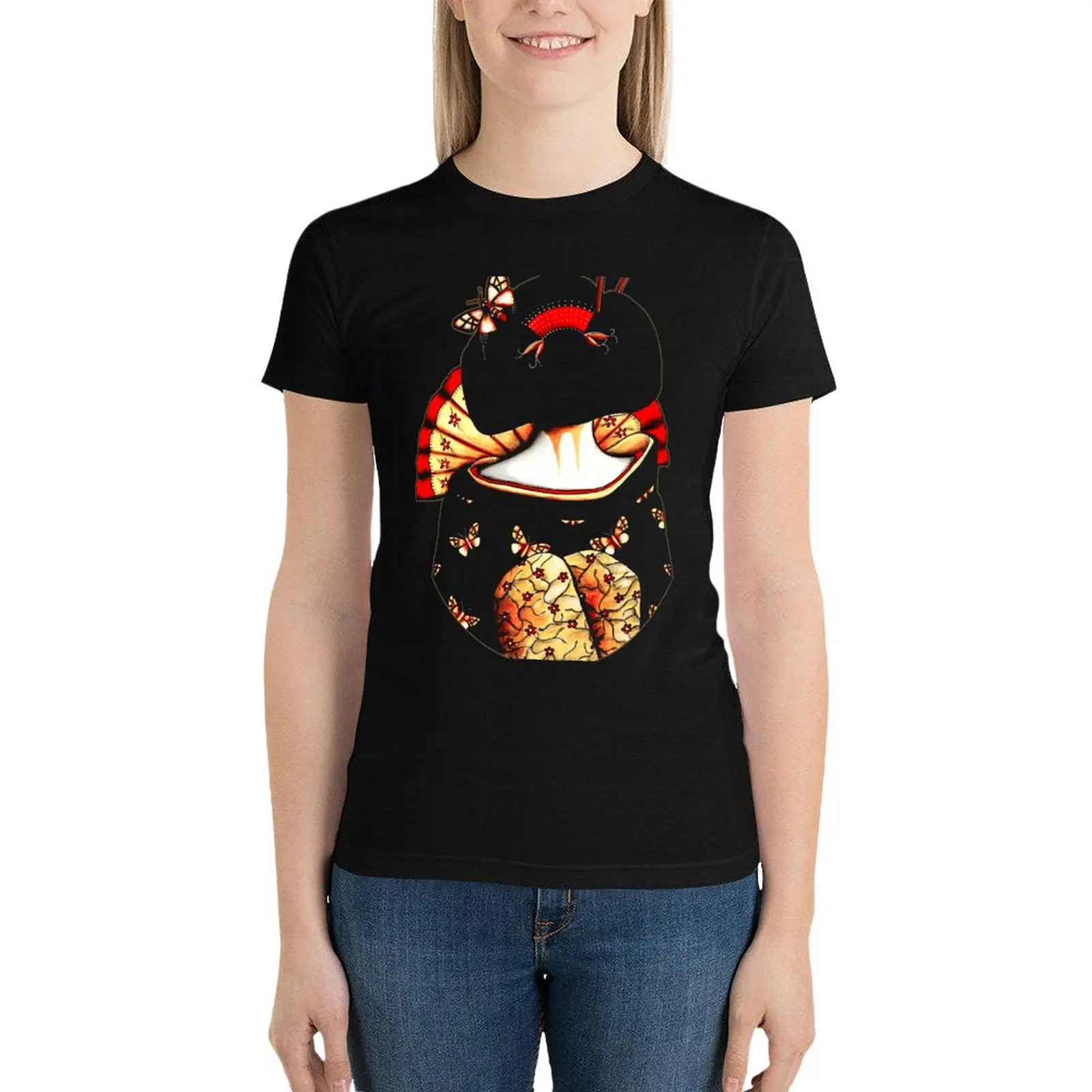 Geisha Girl TShirt T-Shirt Female clothing female tees shirts graphic tees womans clothing