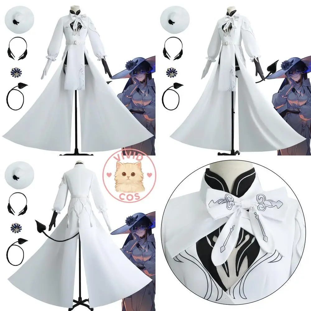 

Game Honkai Star Rail The Dahlia Cosplay Costume Constance Role Play Outfit White Uniform Dress for Women Comic Con Party Suits