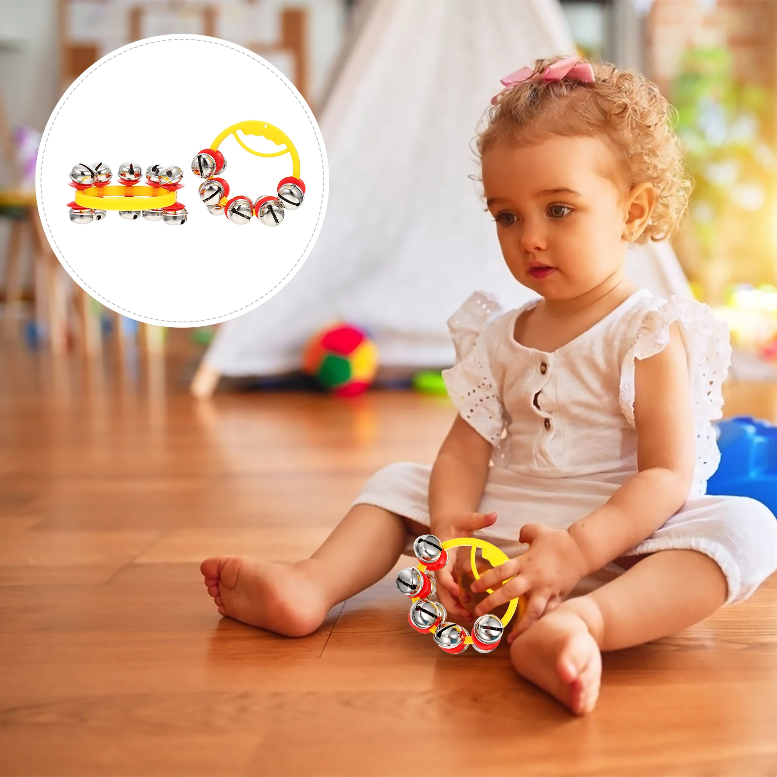 

2 Pcs Hand Bell Baby Toys Educational Rattle Bracelet Metal Decorative Wrist Bells Child