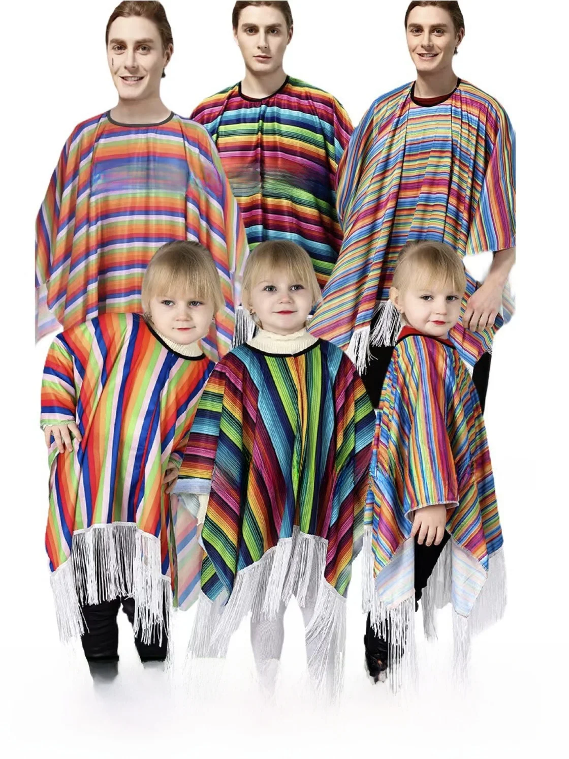 Nouveau loween rayure Parent-enfant vêtements dubaï Sle adulte rayé Robe enfants Cosplay traditionnel chinois Cos...