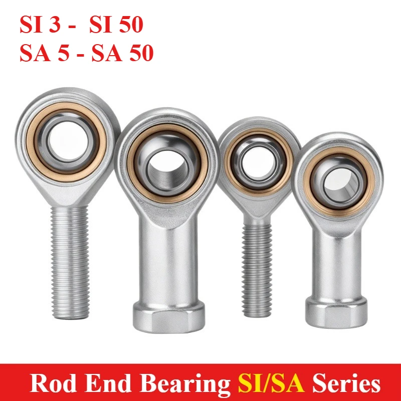 1pc Rod End Bearings M5 M6 M8 M10 M12 M14 M16 M18-M50 Male/Female SA SI T/K Ball Joint Metric Threaded Spherical Plain Bearing