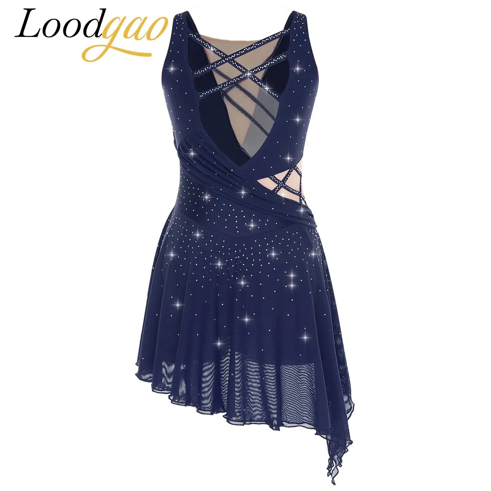 

Women's Lyrical Dance Dress Dancewear Adult Figure Skating Dress Ballet Leotard Dress Stage Performance Gymnastics Jumpsuits