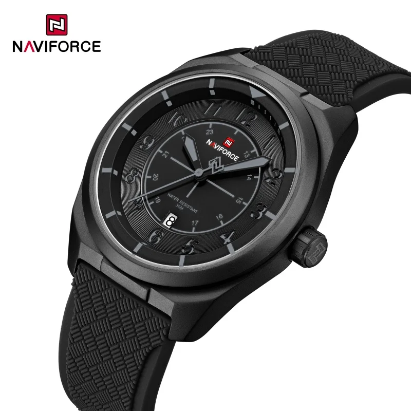 

2026 NAVIFORCE New Man's Quartz Watch 30M Waterproof Luminous Silicone Strap Male Casual Fashion Daily Simple Wristwatch NF9281T
