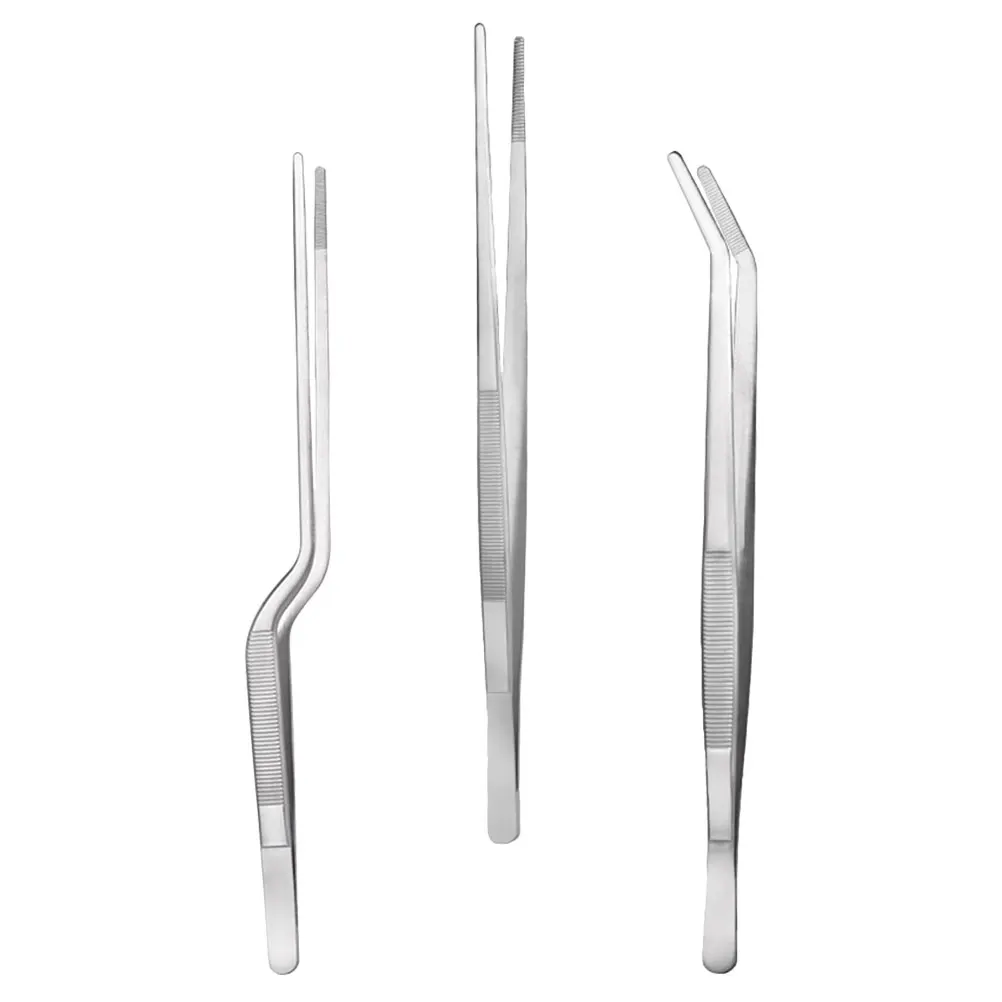 

1 set Stainless Steel Tweezers Set 20cm 23cm Anti Magnetic Pointed Tip Kitchen Cooking Tools Food Plating Fish Bone Remover