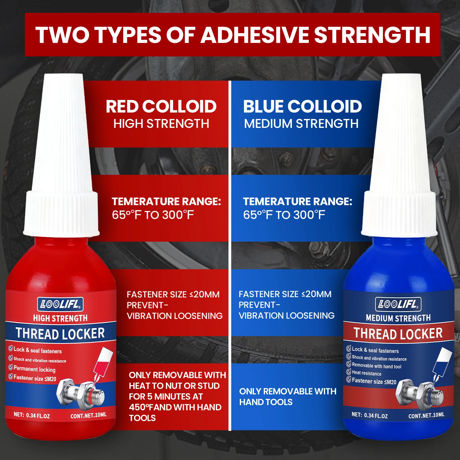 LOOLIFL chargement mixte, type d'infiltration à flux rouge. Bondage bleu fort, résistance à l'huile, résistance aux basses et aux hautes températures, déte