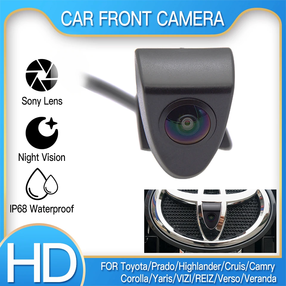 HD AHD 1080P Car Front View Camera For Toyota Camry Corolla RAV4 REIZ Land Cruiser Prius Hilux Yaris Parking  Logo Camera