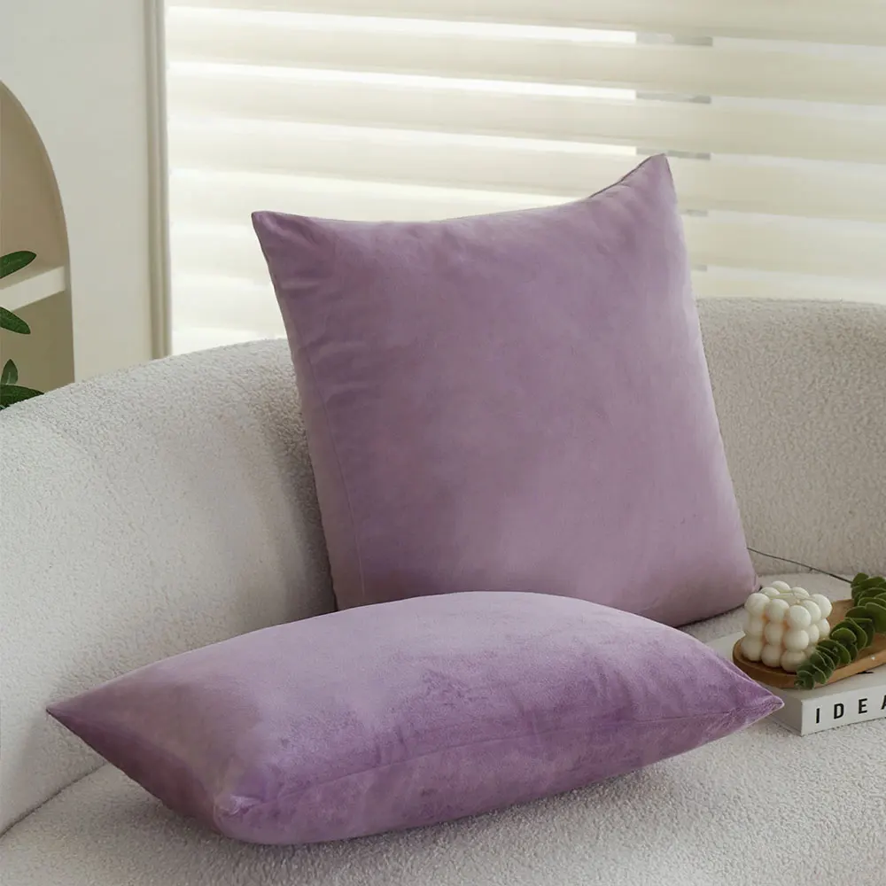 Purple Velvet Soft Cushion Cover Nordic Ins Style Living Room Decoration Sofa Bedroom Floor Car Throw Pillow Cover Funda Cojin