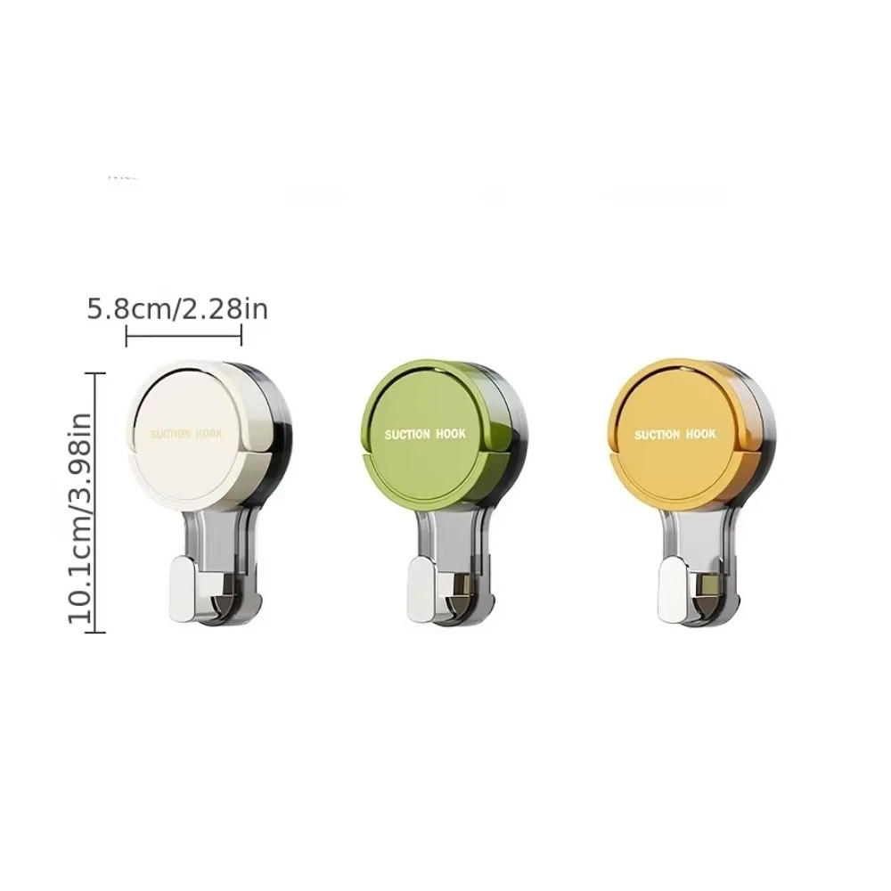 Strong Vacuum Suction Hooks Traceless No-Drilling Adhesive for Bathroom Kitchen Door Toilet Max Load 3-5kg Home Storage