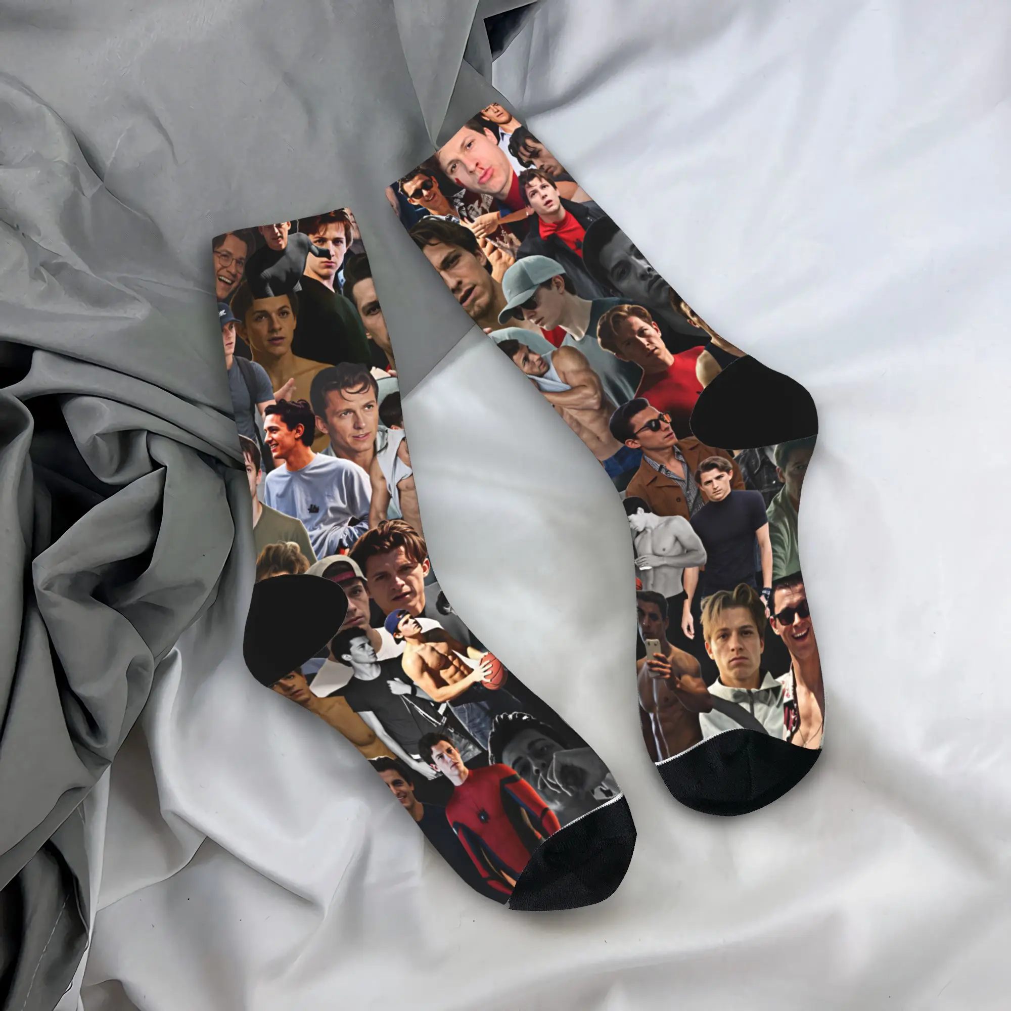 Unisex Men Socks Tom Hollands  Stockings Autumn Funny Soft Breathable Socks Design Climbing Non Skid Socks