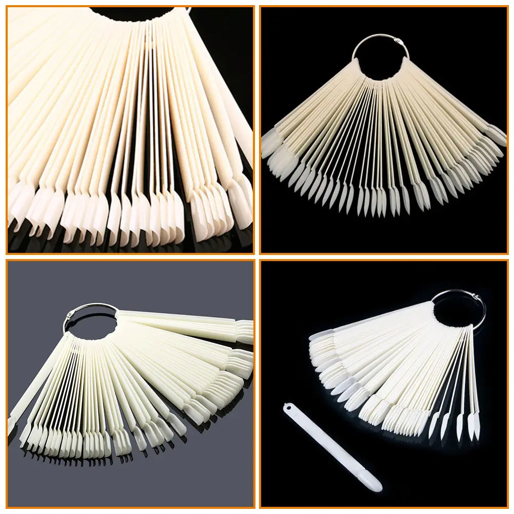 50Pcs Smooth Surface Nail Display Sticks for Gel Polish Practice Nail Art Color Selection Manicure Supplies Accessories