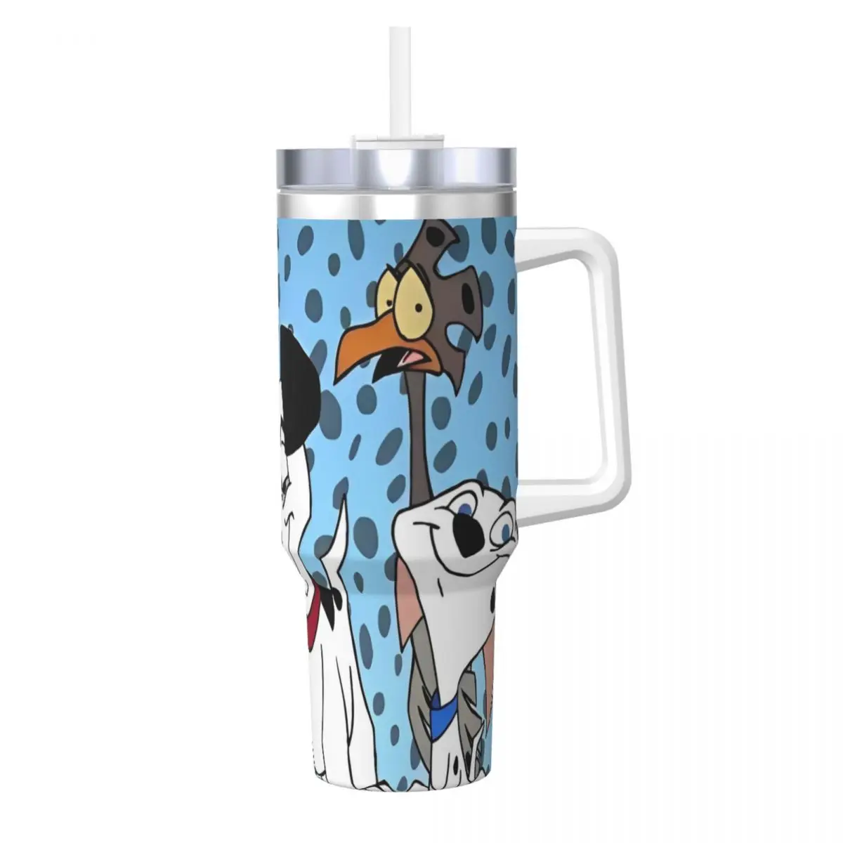 

101 Dalmatians Film Stainless Steel Tumbler Camping Thermal Mug With Straws and Lid Car Mugs Cold and Hot Water Bottle