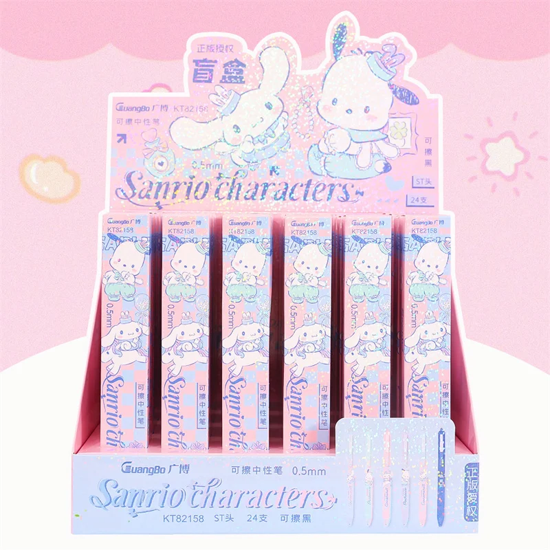 

24 шт./лот Sanrio Cinnamoroll Pochacco стираемая гелевая ручка милые 0,5 мм черные чернила нейтральные ручки рекламный подарок офисные школьные принадлежности