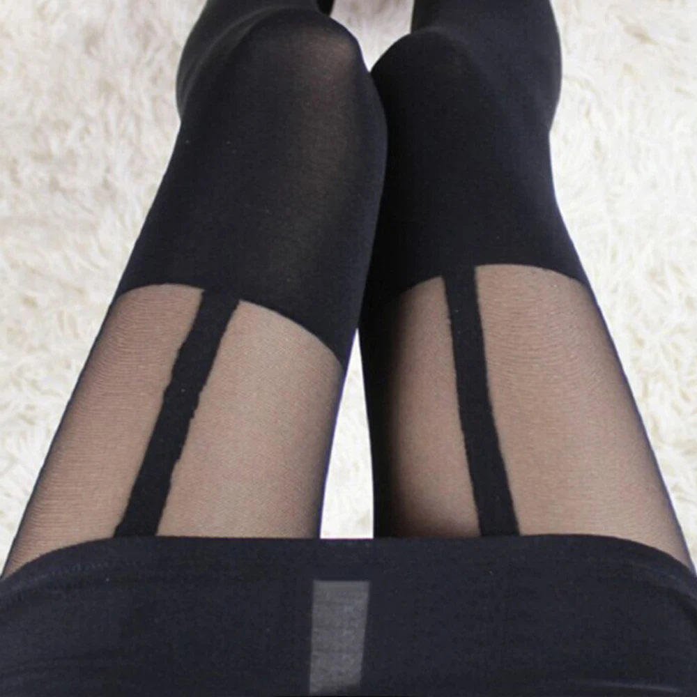 Japanische Art jk Cosplay Strumpfhosen sexy Patchwork Farbe Frauen Strumpfhosen kawaii gefälschte Strümpfe Oberschenkel hohe schwarze Farbe Seiden socken – Detail 9