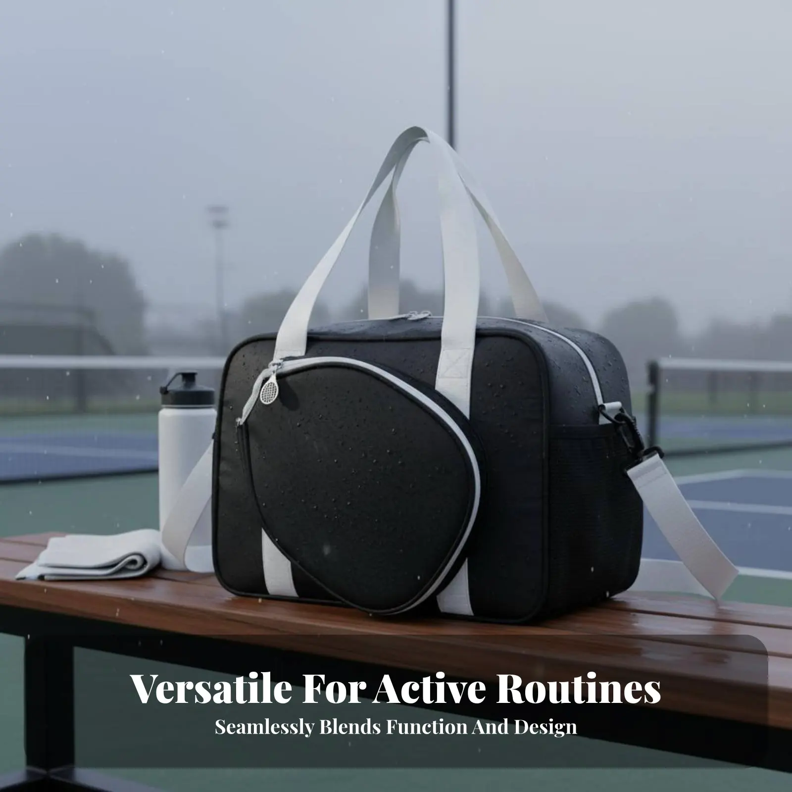 

Pickleball Bag Waterproof Pickleball Paddle Bag Large Capacity Adjustable Strap for Training, Gym