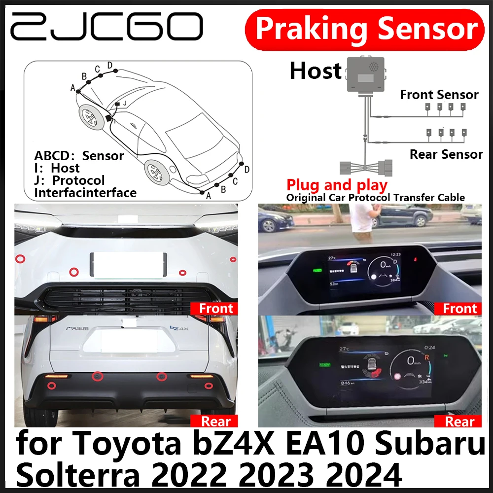 ZJCGO OEM Front Rear Reverse Parking Sensor PDC Car Reversing AID System for Toyota bZ4X EA10 Subaru Solterra 2022 2023 2024