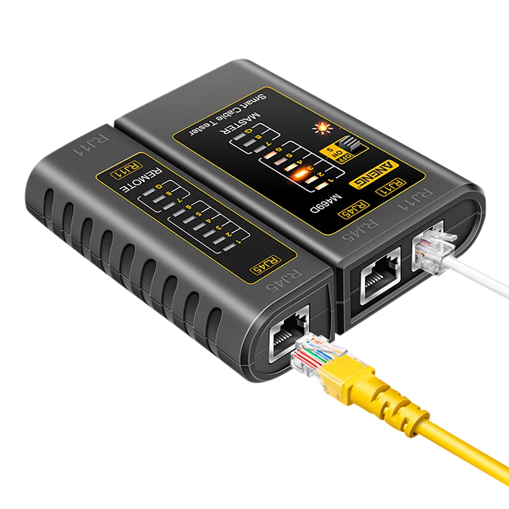 ที่มีคุณภาพสูง M469D RJ45 สาย lan เครื่องทดสอบเครื่องทดสอบสายเคเบิลเครือข่าย RJ45 RJ11 RJ12 CAT5 UTP LAN เครื่องทดสอบสายเคเบิลเครือข่ายซ่อมเครื่องมือ