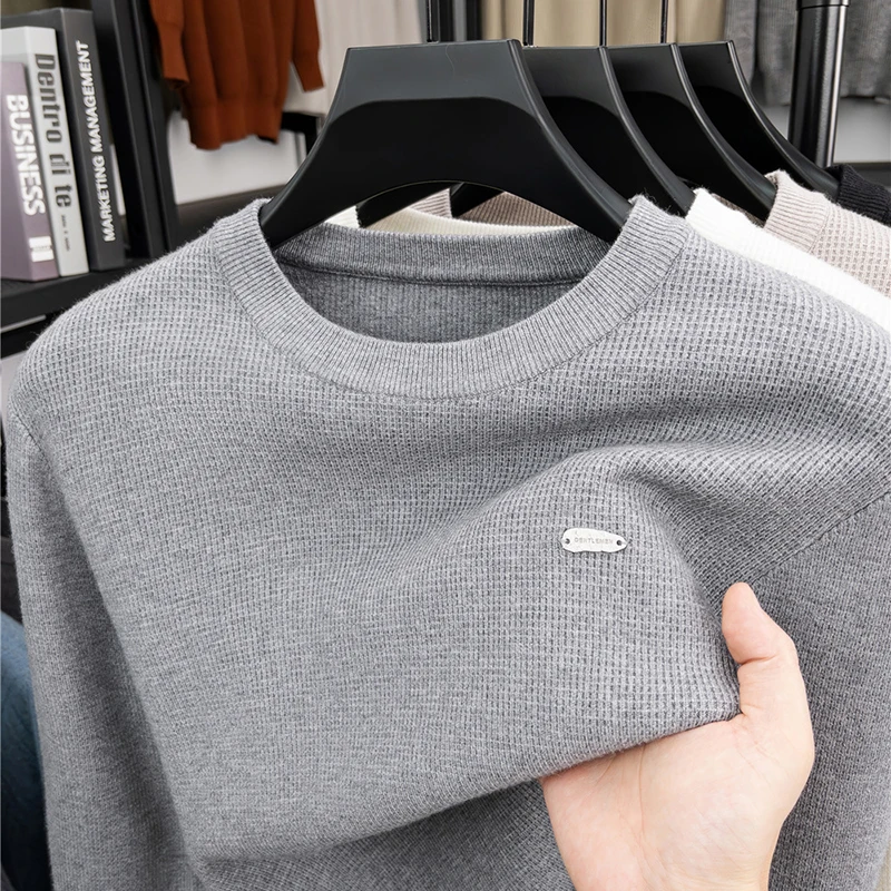 

Men's Knit Sweater Long Sleeve O Neck Solid Color Soft Fabric Anti Pilling Warm Casual Classic Fashion Autumn Winter Men's Wear