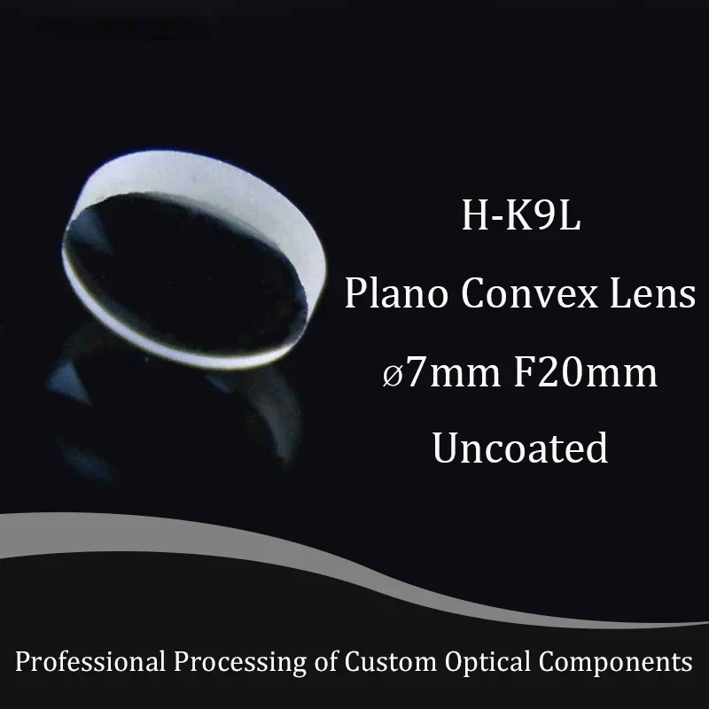 Optical Glass Plano-convex Lens Diameter 7mm Focal Length 20mm Optical Experimental Lens