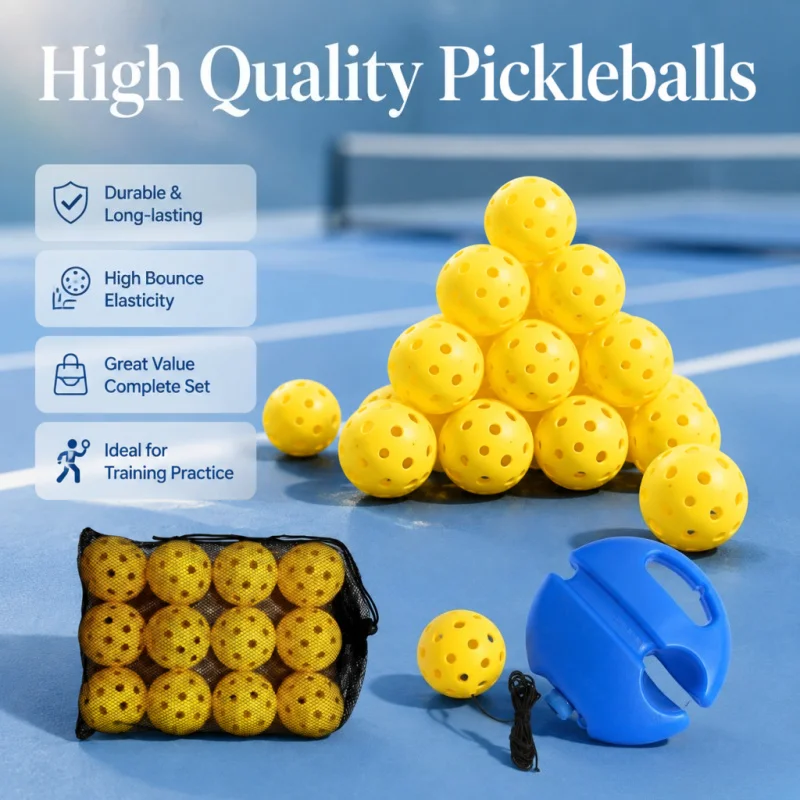 Pickleball Balls Durable Injection Molded Pickle Balls High Bounce Training Practice Hollow Perforated Ball 74mm 40 Holes