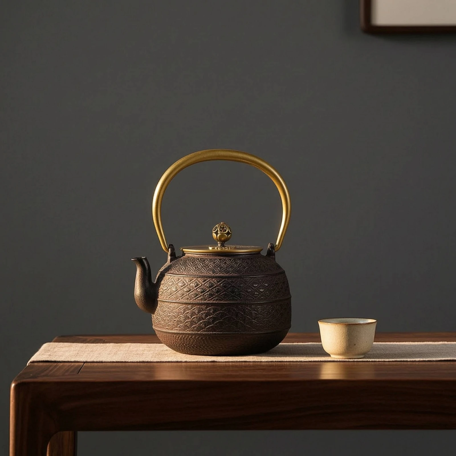 Cast Iron Tea Kettle Traditional Iron Kettle with Strainer Tetsubin Stovetop Safe for Collectors