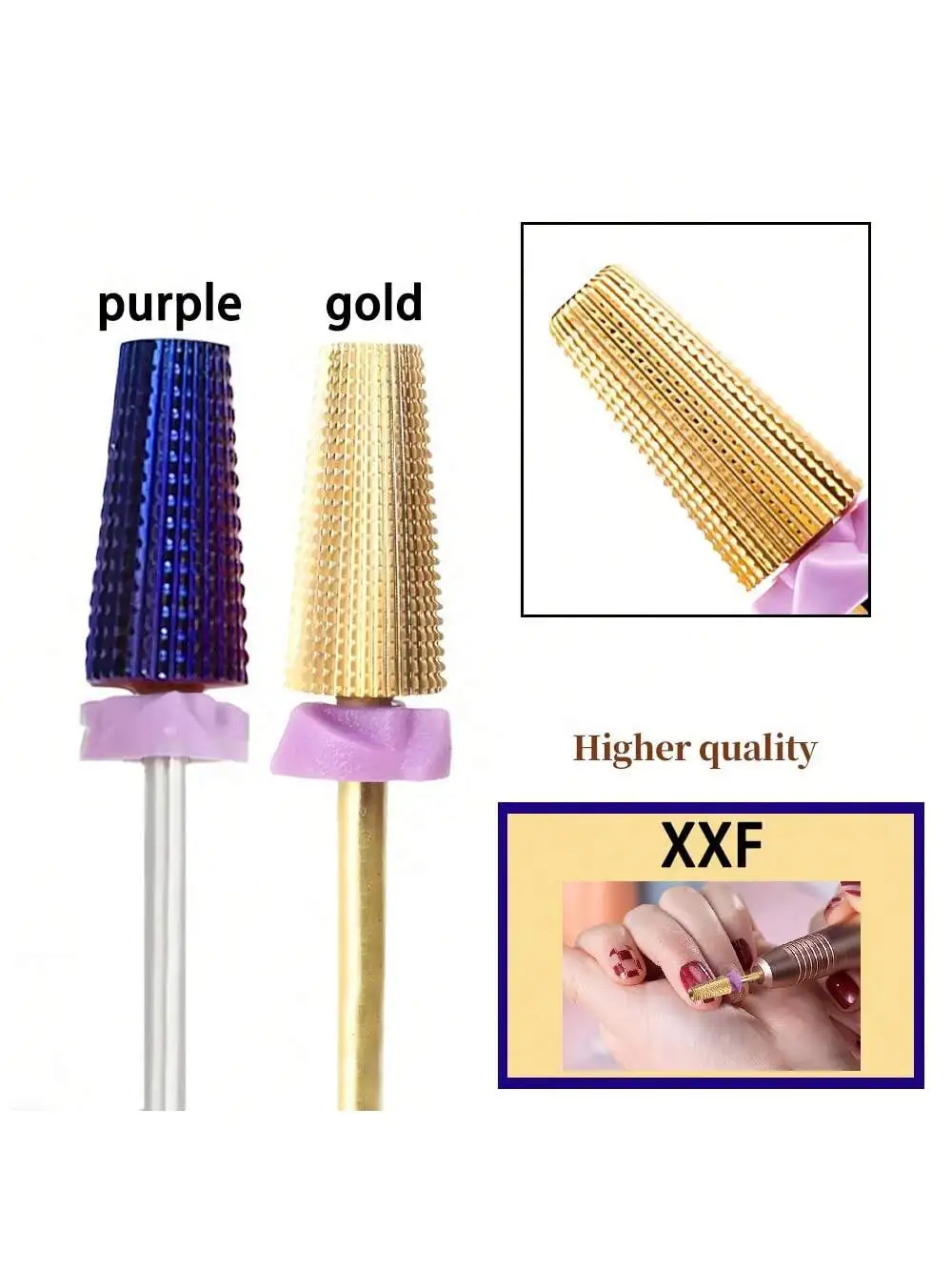 3 in 1 Tungsten Steel Multi-Functional Carbide Nail Milling Bits, 2.35mm Shank, for Long-Term Gel Removal, Unfragranced