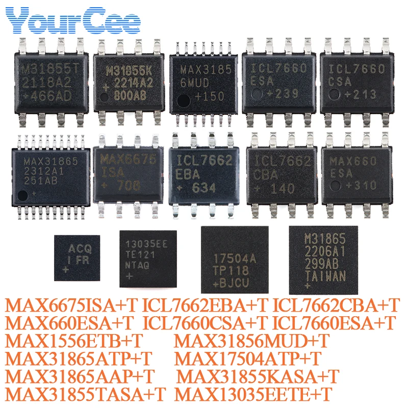 10pcs/1pc MAX31855 MAX31855KASA+T SOP-8 Digital Converter Chip IC SMD MAX31855TASA+T SOIC-8 MAX6675ISA+T ICL7662EBA+T ICL7662CBA