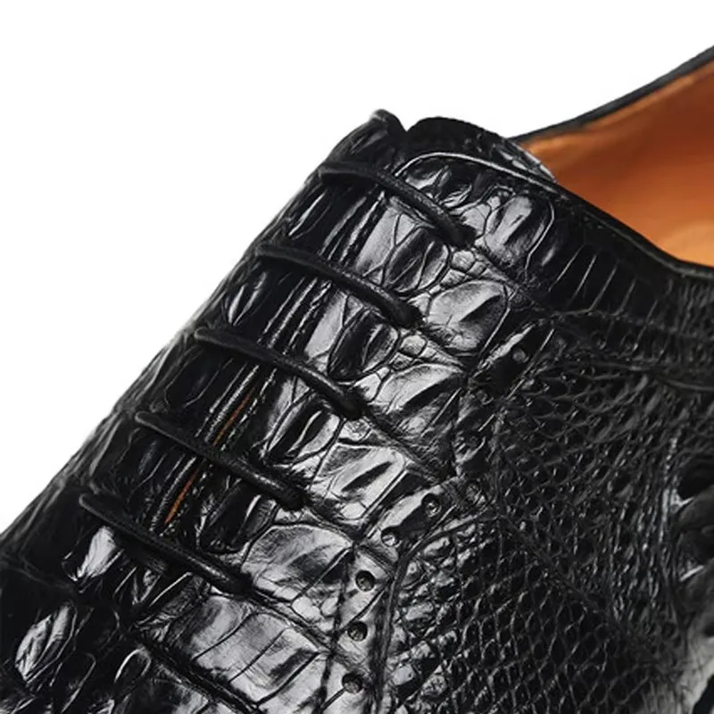 meixigelei crocodile men shoes  Round head  lace-up  wear-resisting  business men dress shoes  male men formal shoes