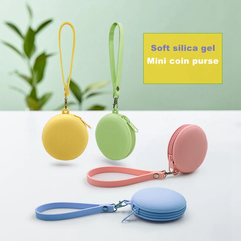 1pcs Small Purse Silica gel Handbags For Women Round Shape Mini Luxury Designer Female Messenger Coin Purse
