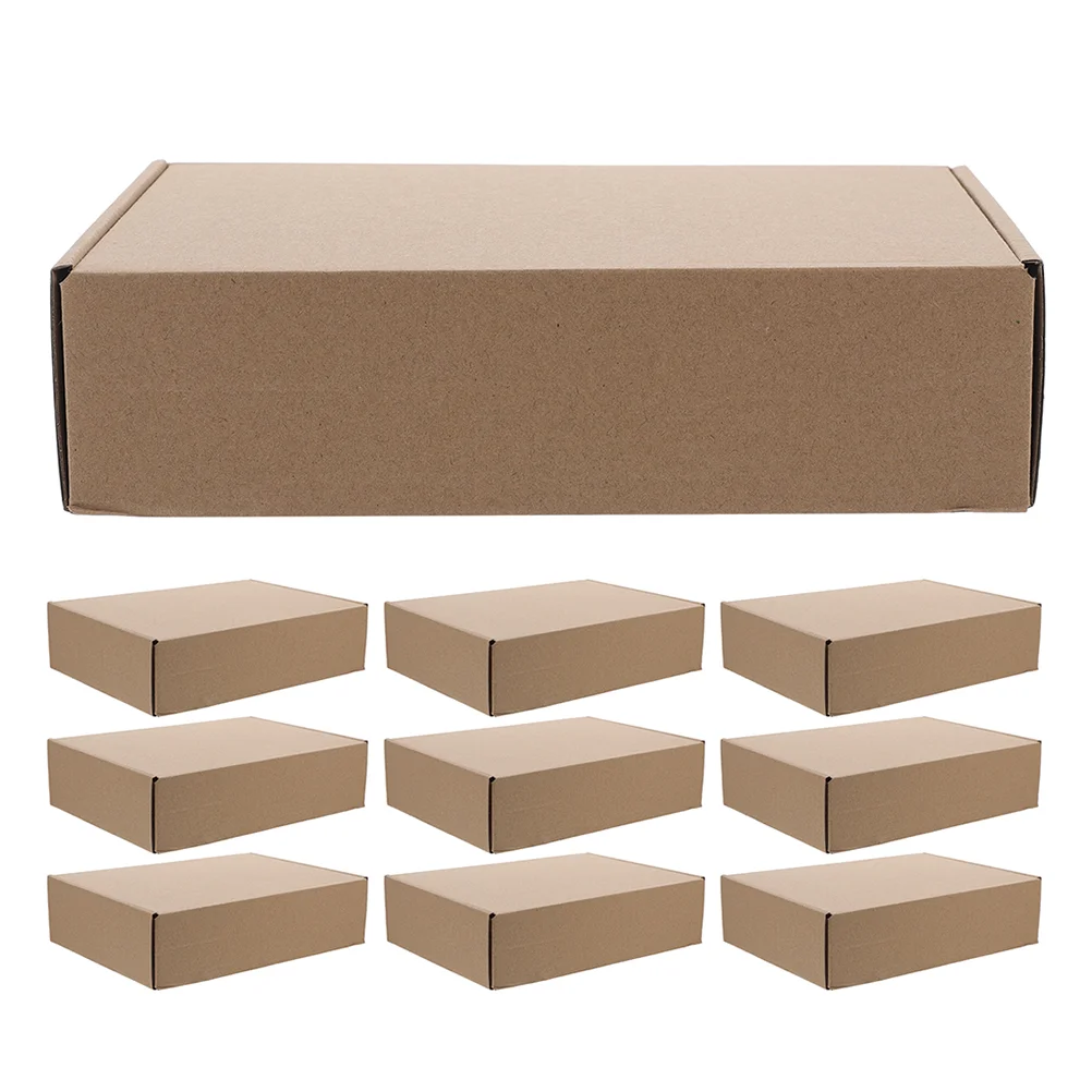 10 Pcs Foldable Carton Shoe Boxes Cardboard Paper Packing Product Mailer Small Brown