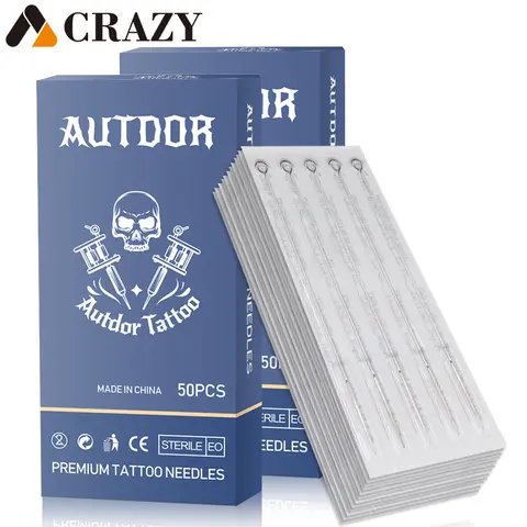 Agulhas de tatuagem 50/100 peças 0.35mm rl rs rm m1 agulha de tatuagem de aço inoxidável para pontas de tatuagem suprimentos de máquina