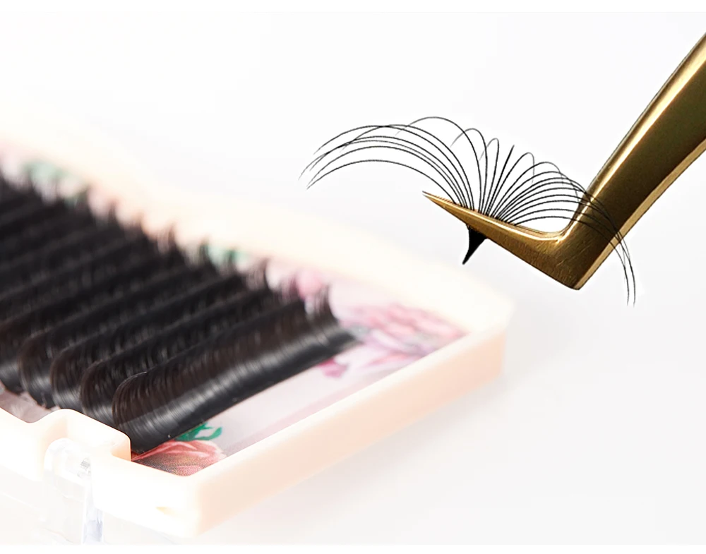 Yelix Easy Fanning Lashes B C D Curl Selbstherstellende Fächer Volumen-Wimpernverlängerungen 8–20 mm gemischte Größe Camellia Blooming Wimperntablett – Detail 11
