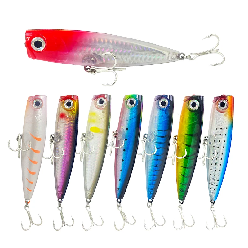 105mm 23g Topwater Popper Fishing Lures Surface Saltwater Twitch Wobblers for Pike Swimbait Long Casting Artificial Hard Bait