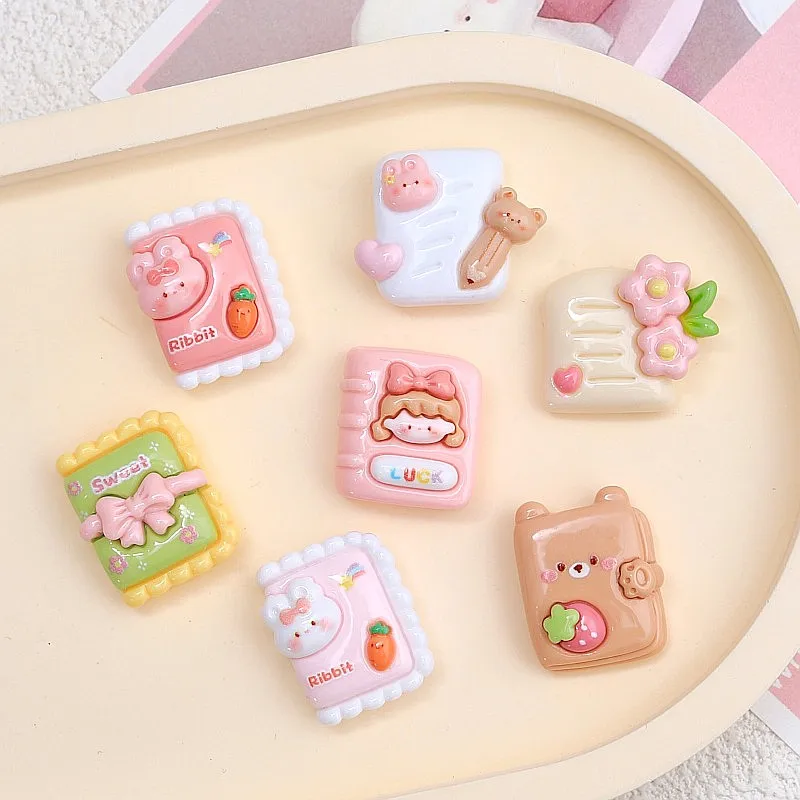100pcs Kawaii Resin Flatback Charms for Scrapbook DIY Hairpin Dollhouse Accessories Wholesale Miniature Craft
