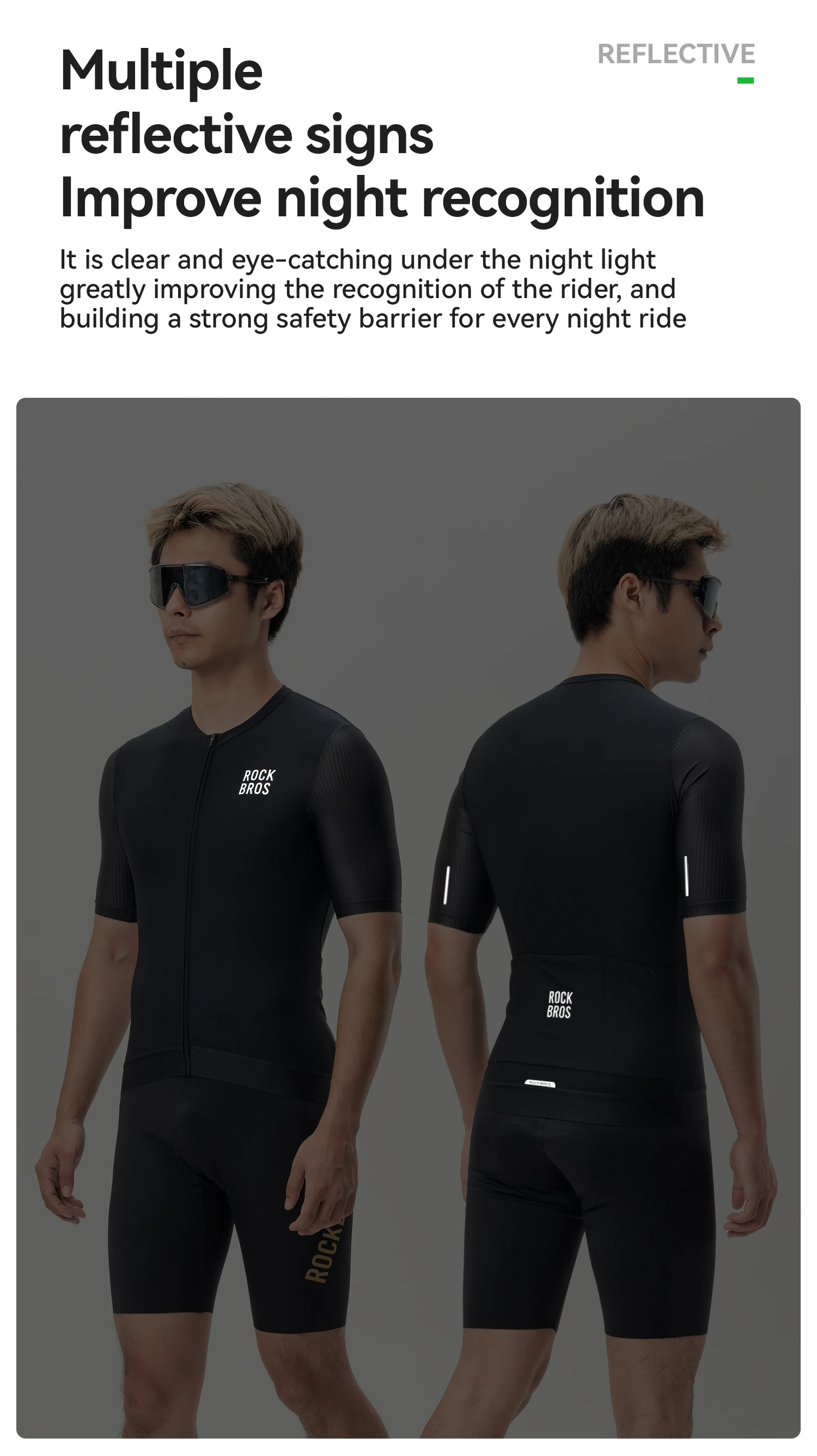 ROCKBROS Sommer-Radtrikot leicht hochelastisch atmungsaktiv Kurzarm-Trikot Outdoor-Sport-Top Hemd Fahrradbekleidung – Detail 7