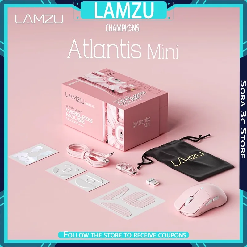 

LAMZU Atlantis Mini Champion Mouse PAW3950 Supports 8K Lightweight Ergonomics Low Latency Gaming Mouse for Esports Games