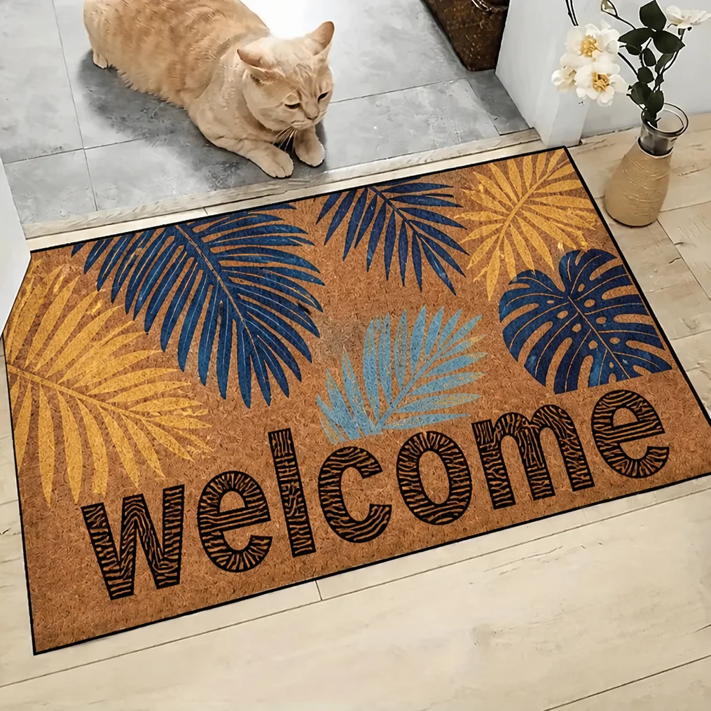 Boho Geometric Welcome Doormat Front Door Mat Tribal Diamond Triangle Print Entryway Porch Floor Rug Home Decor