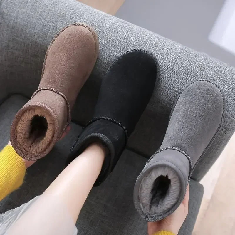 

Women's Winter Snow Boots Hot Sale Of The Season New Fashion Cotton Low Cut Warm Bread Shoe Short And Mid-Calf Fleece Lined Rubb