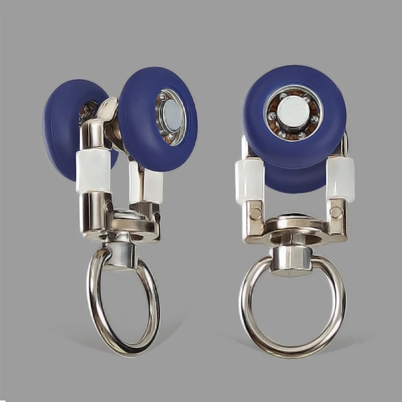 بكرات مسار الستارة كتم الصوت في نموذج بعجلات مزدوجة، 4 قطع من حاملات السكك الحديدية المنزلقة للاستحمام