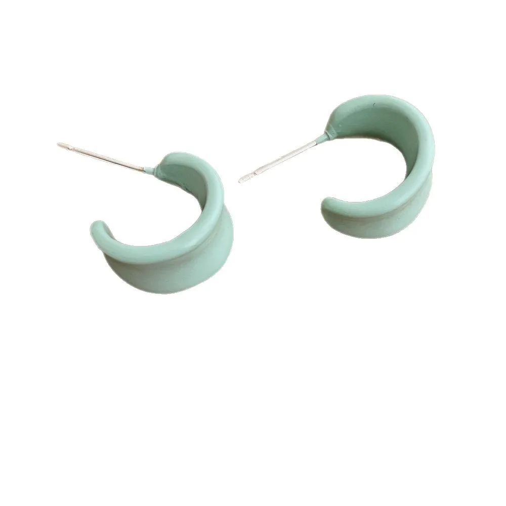 الكورية أوائل الربيع سوبر كريم الأزرق المينا قطرة الصقيل الأقراط الإناث شخصية جديدة