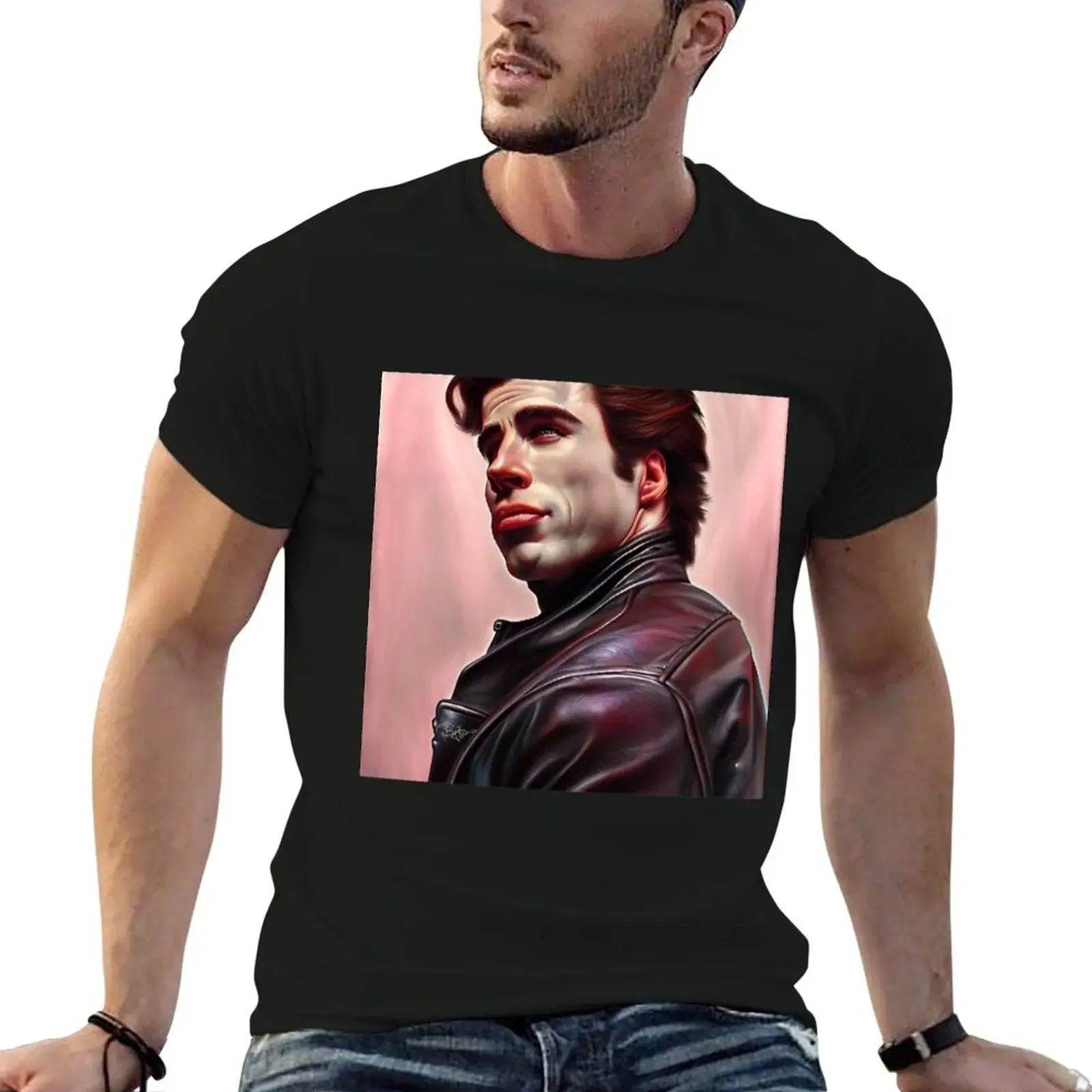 JOHN TRAVOLTA IN OIL T-Shirt custom shirt valentines clothes t shirts men