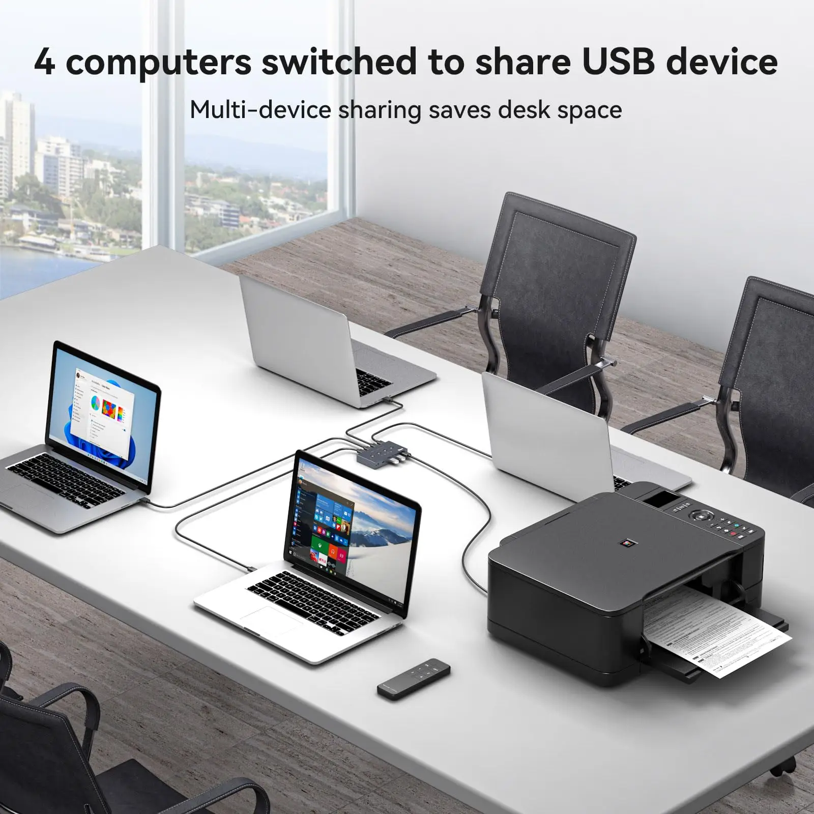 2025 새로운 USB 3.2 스위치 선택기 4 컴퓨터 공유 4 USB 장치, 4 포트 USB 스위처 공유 키보드 마우스 프린터 스캐너