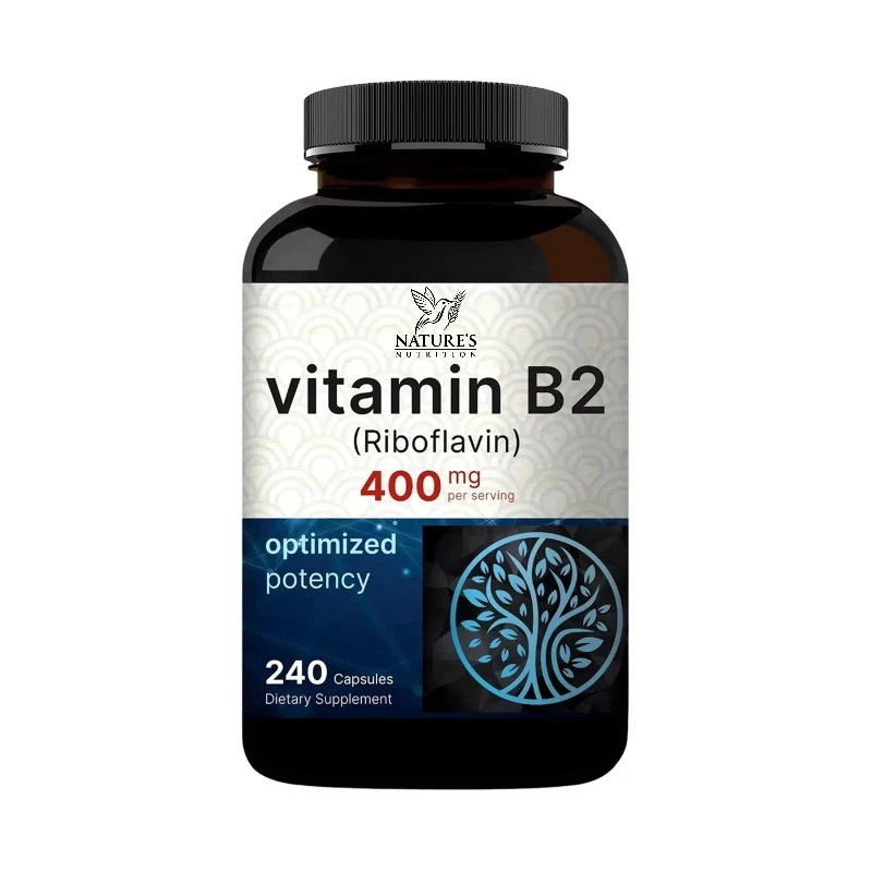 Vitamin B2 (Riboflavin) Capsules To Support Energy Helps Maintain Healthy Skin and Replenish B2 Levels