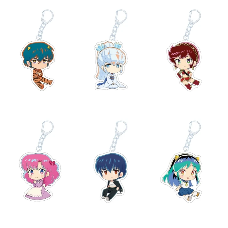 

Urusei yatsura llavero anime Lum Ataru Moroboshi Ran Mao Shion Acrylic figure keychain Cartoon pendant Fans Birthday Gifts