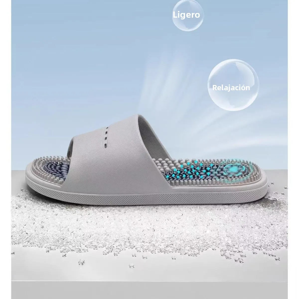 Pantuflas de Masaje para Hombre, Antideslizantes, para Interiores, Baño, Estilo Simple, Material de PVC, Cómodas, para Verano