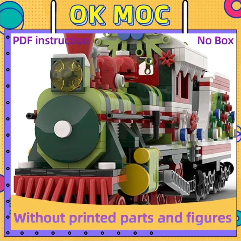 Moc اللبنات قطار نموذج قاطرة عيد الميلاد الطوب الفني لتقوم بها بنفسك تجميع ألعاب البناء لهدايا عطلة الطفل #1