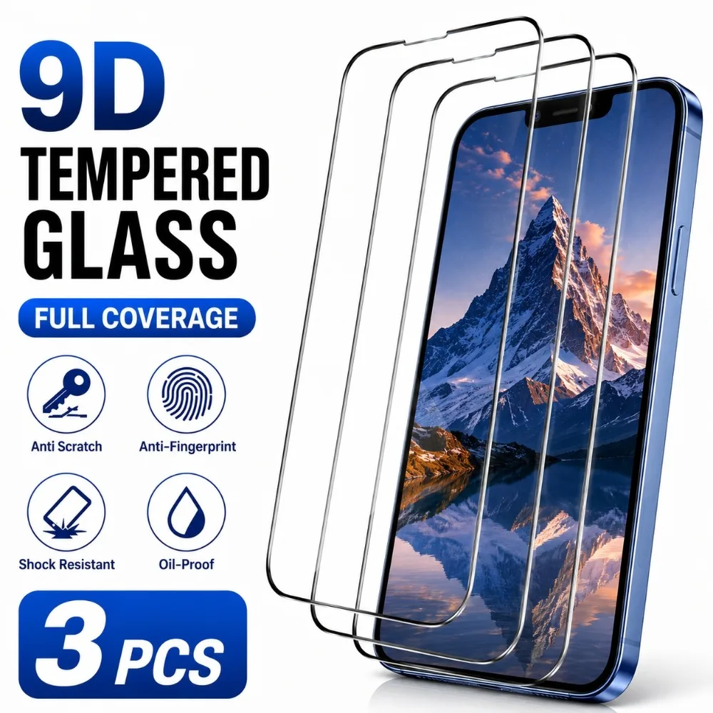 

3Pcs Ultra Clear Screen Protector for iPhone17/16/15/14/Pro Max/Air/17e/16e/Tempered Glass for iPhone 15/14/Plus/13/12/11/Pro