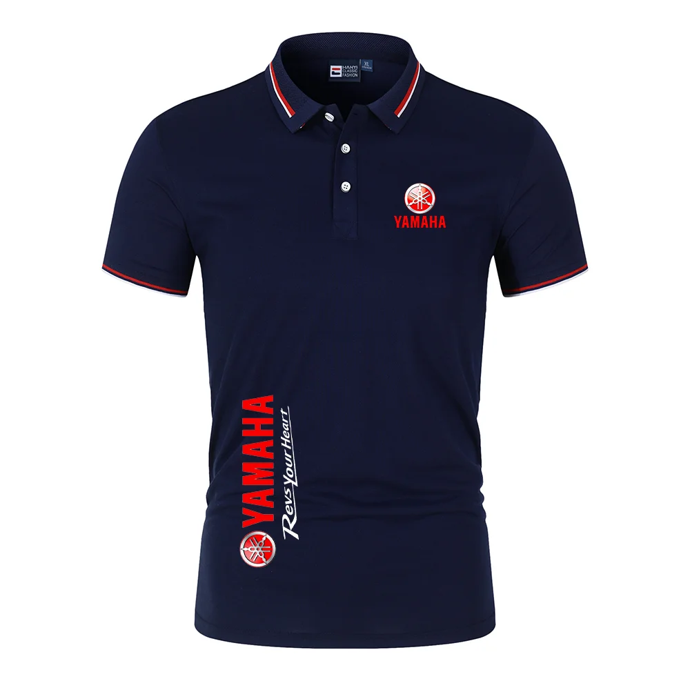 Yamaha logo motorcycle racing team men's polo shirt summer short-sleeved women's polo shirt 2026 new fashion couple's top