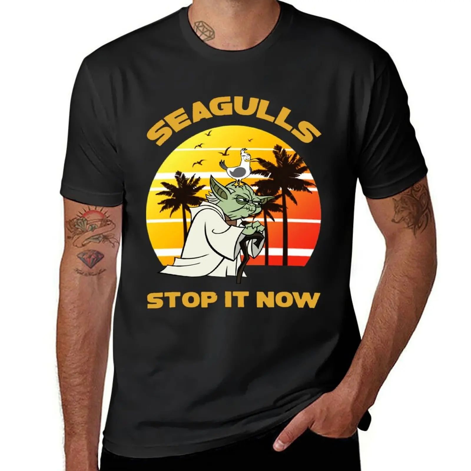 Seagulls Stop It Now Vintage Retro T-Shirt korean fashion summer tops sweat for a boy mens clothing