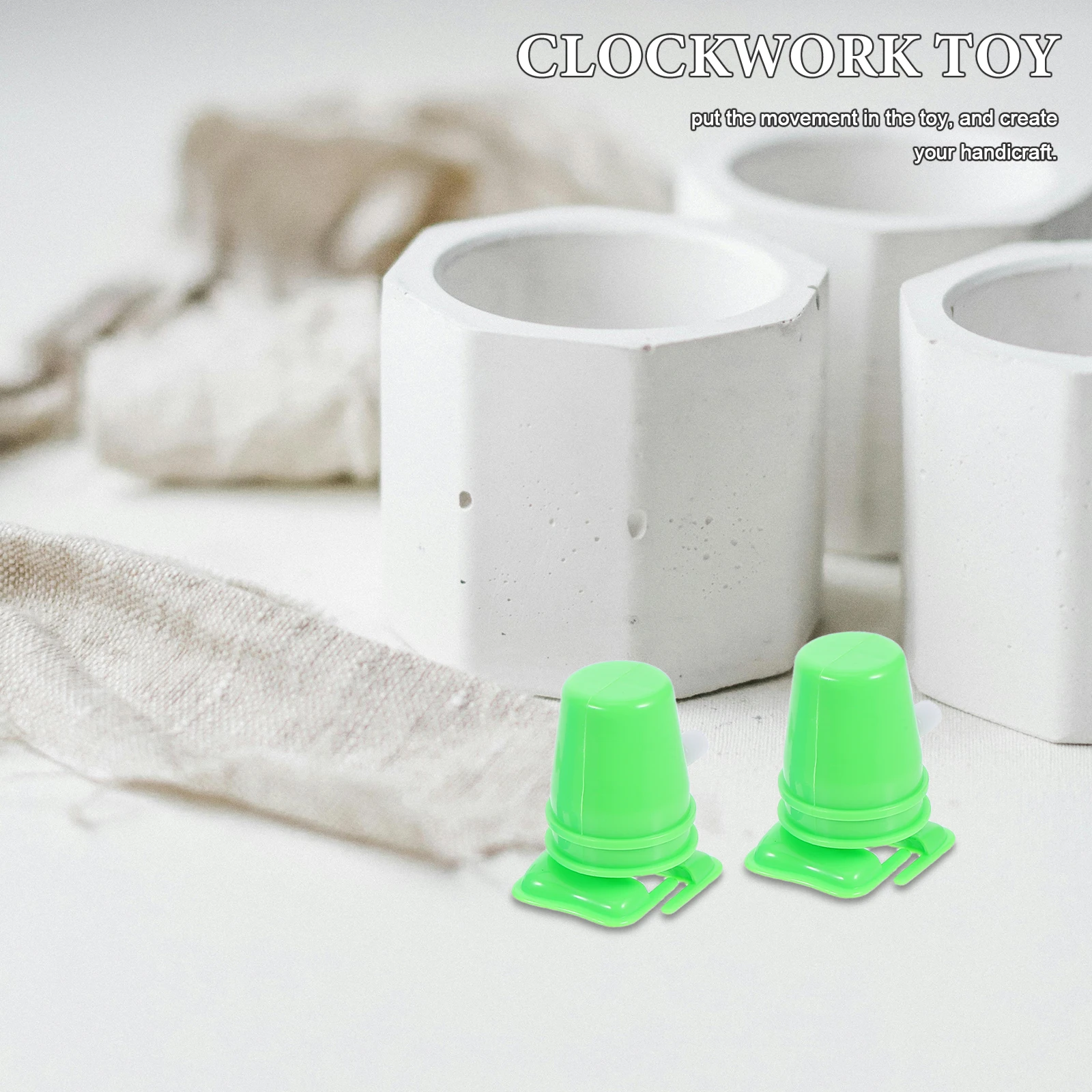 8pcs Windup Movements 교체 부품 Diy 클레이 공예 액세서리 수제 공예 어린이를위한 시계 방향 플라스틱 Movements